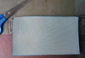 Rectangle de neoprène après decoupage