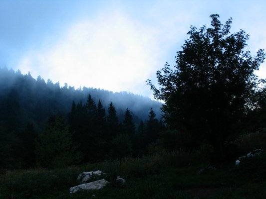 vue du refuge, à la tombée de la nuit (shponk!)